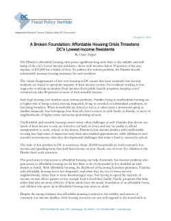 A Broken Foundation: Affordable Housing Crisis Threatens DC`s