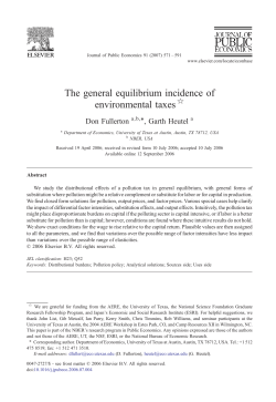 The general equilibrium incidence of environmental taxes
