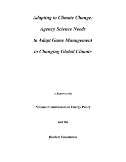 Adapting to Climate Change: Agency Science Needs to Adapt Game