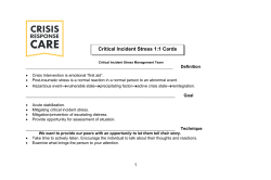 Critical Incident Stress 1:1 Cards