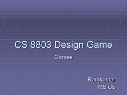 CS 8803 Design Game