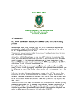 HQ ARRC assumes NRF 2013 command. Ceremony and military