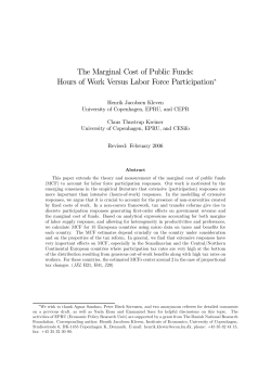 The Marginal Cost of Public Funds: Hours of Work Versus Labor