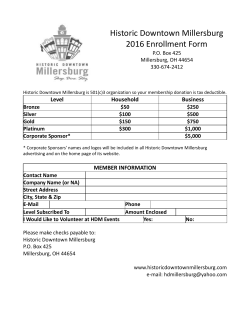 2016 HDM Enrollment Form - Historic Downtown Millersburg