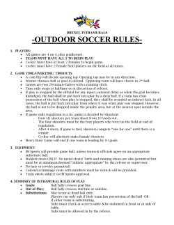 OUTDOOR SOCCER RULES