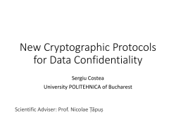 New Cryptographic Protocols for Data Confidentiality