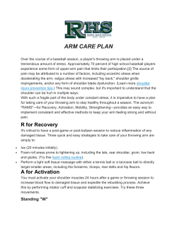 ARM CARE PLAN - Reedy Lions Athletics