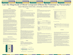 Can Mood Congruent Effects Be Predicted by Personality?