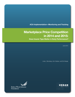 Marketplace Price Competition in 2014 and 2015