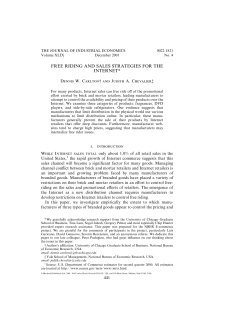 FREE RIDING AND SALES STRATEGIES FOR THE INTERNET*