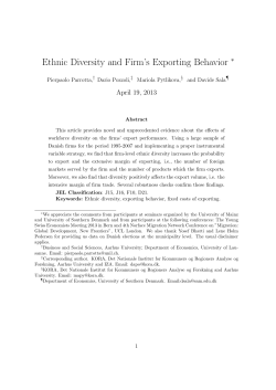 Ethnic Diversity and Firm`s Exporting Behavior