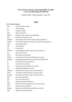 Outline IIR 2011 * Urban Water Security