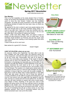 Newsletter - Colston LTC