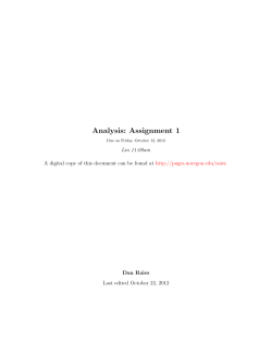 Analysis Assignment 1