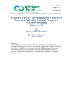 Smart Congestion Relief - Victoria Transport Policy Institute