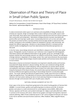 Behaviour Mapping - Sustasis Foundation