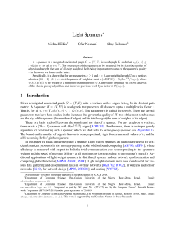 Light Spanners - The Department of Computer Science