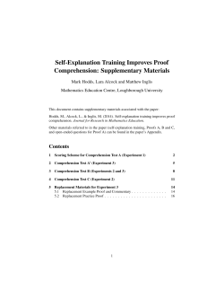 Self-Explanation Training Improves Proof Comprehension