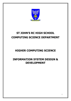 st john`s rc high school computing science department higher