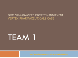 OPIM 5894 Advanced project management