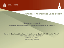Canada: The Perfect Case Study - Office of the Information