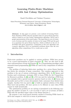 Learning Finite-State Machines with Ant Colony Optimization