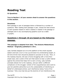 SAT Practice Test 3 Reading Test for Assistive