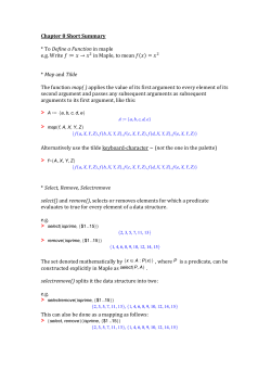 Chapter 8 Short Summary - Functions