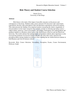 Risk Theory and Student Course Selection