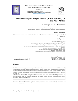 Application of Quick Simplex Method (A New Approach)