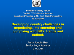 Developing country challenges in negotiating, implementing and
