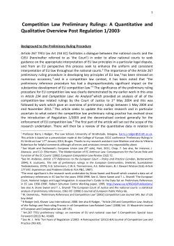 Competition Law Preliminary Rulings A Quantitative and Qualitative