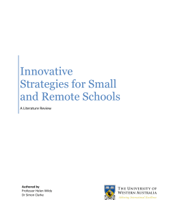 Innovative Strategies for Small and Remote Schools