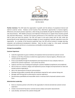 Chief Experience Officer Job Description Position Summary: The