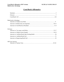 Coral Reefs Affirmative - St. Louis Urban Debate League