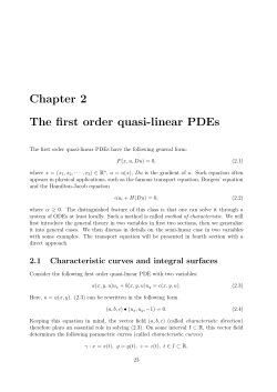 Chapter 2 The first order quasi-linear PDEs