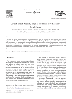 Output–input stability implies feedback stabilization