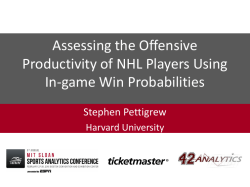 Assessing the Offensive Productivity of NHL Players Using In