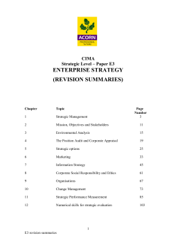enterprise strategy (revision summaries)
