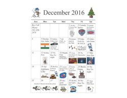Portal, inc Recreation Calendar Event Information December 2016
