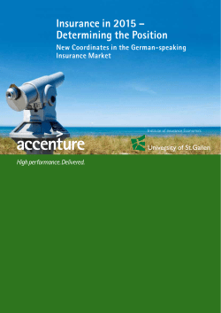 Insurance in 2015 &ndash; Determining the Position