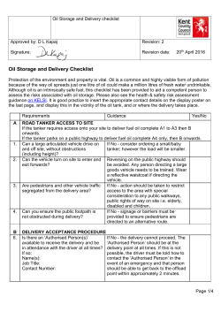 Oil delivery checklist