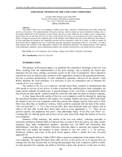 STRATEGIC OPTIONS OF THE LOW