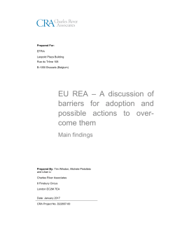 EU REA &ndash; A discussion of barriers for adoption and possible actions