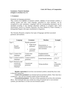 CmSc 365 Theory of Computation