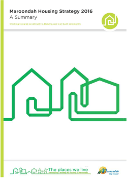 Summary of the Maroondah Housing Strategy