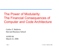 Carliss Baldwin: The Power of Modularity: The Financial