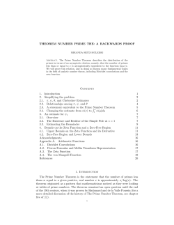 THEOREM NUMBER PRIME THE - University of Chicago Math