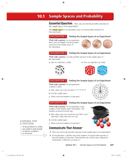 Sample Spaces and Probability 10.1