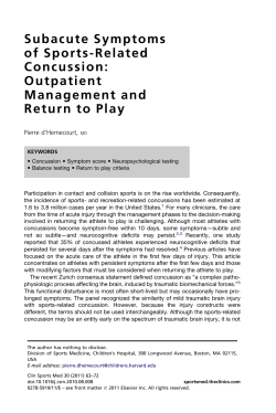 Subacute Symptoms of Sports-Related Concussion